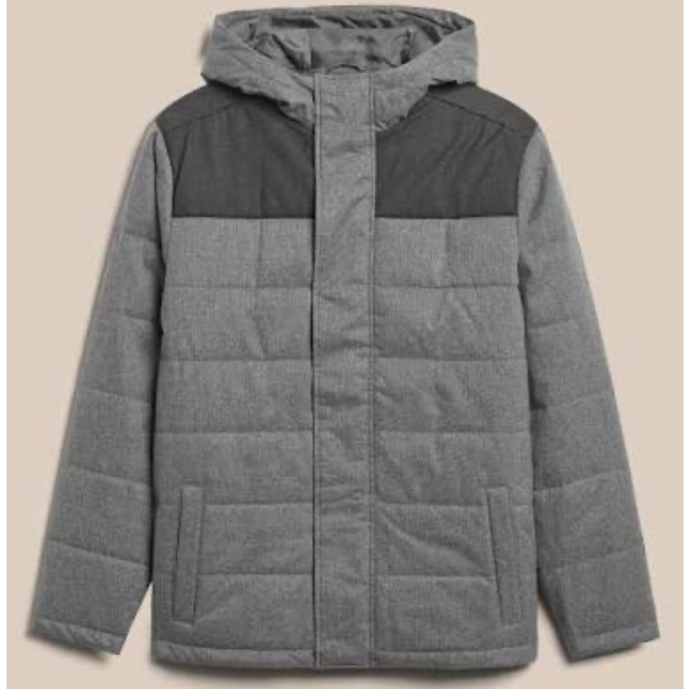 Banana Republic Two-Tone Gray Puffer Jacket
